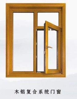 3D خشبية اللون كسر الحرارية انزلاق الباب ونافذة سبائك الألومنيوم